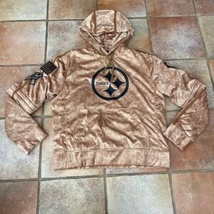 Pittsburg Steelers Salute to vetrans velour quilted hoodie Large